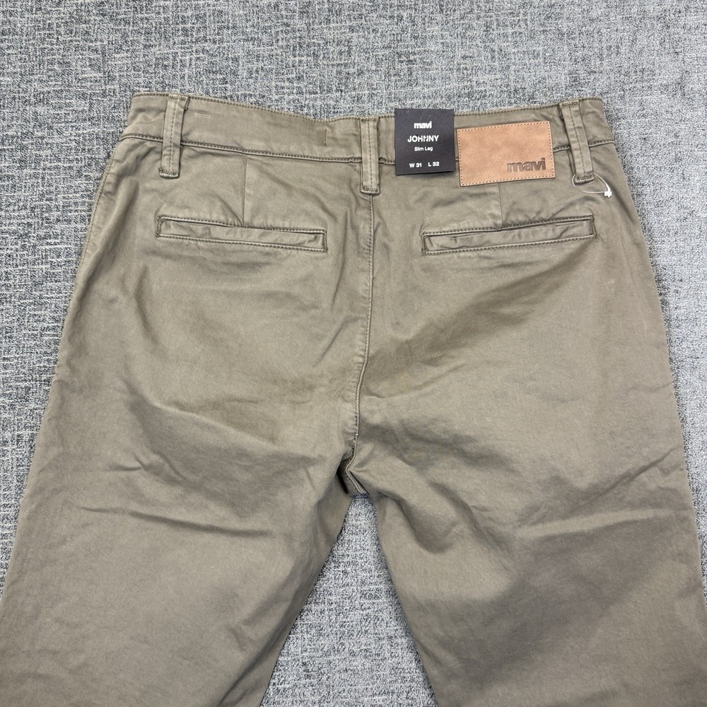 Mavi Johnny Slim Leg Pants Mens 31x32 Dusty Olive Green Twill Stretch NWT - Picture 7 of 10
